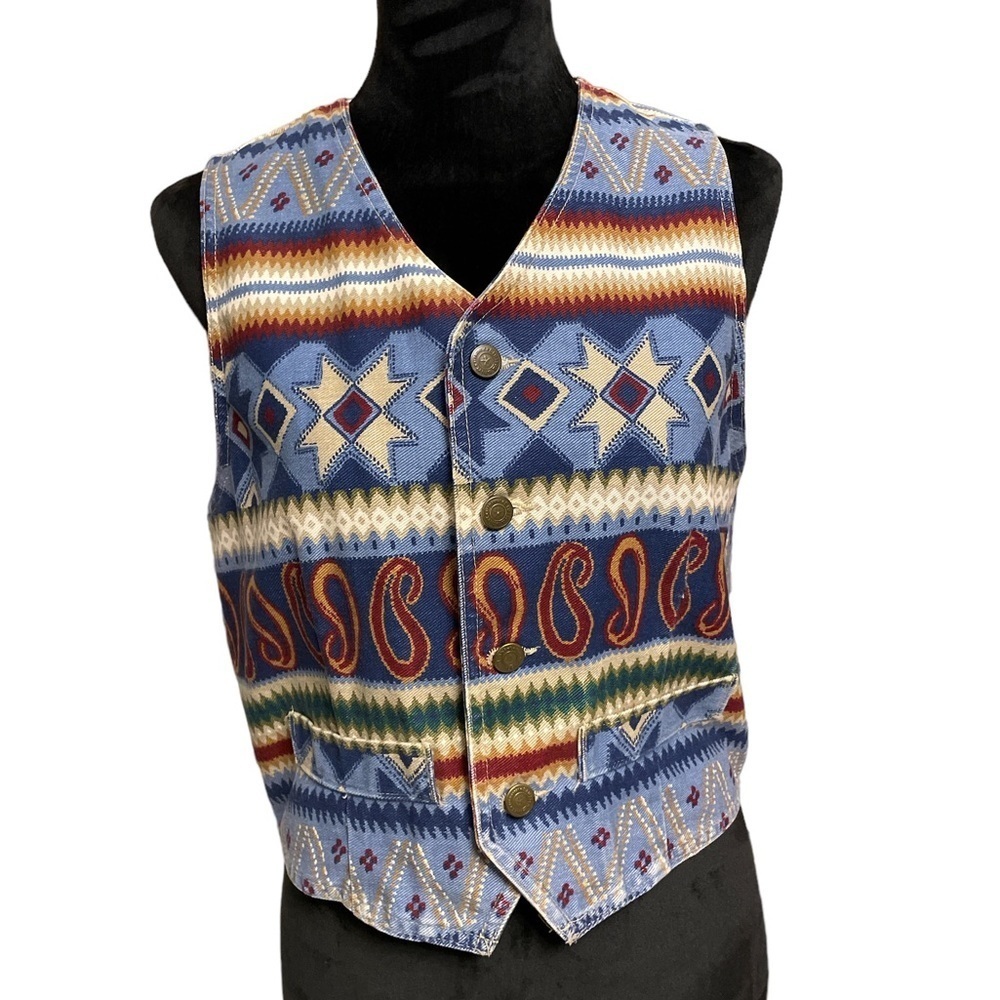 Vintage, Stuffed Shirt Jeanswear, Western Themed Vest, Size M
